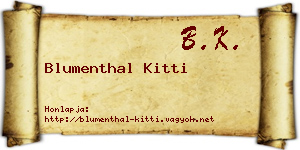 Blumenthal Kitti névjegykártya